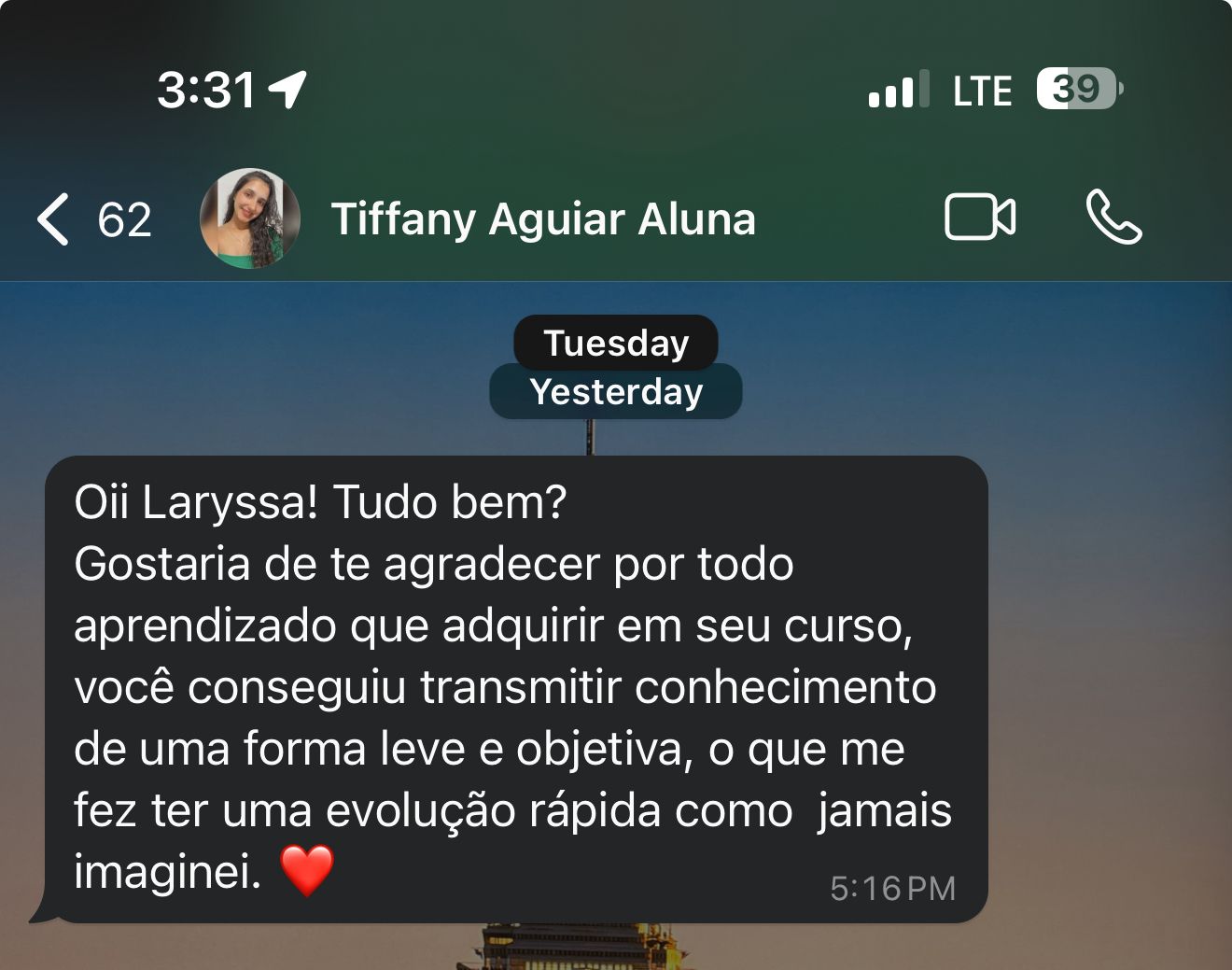 Depoimento Tiffany Aguiar